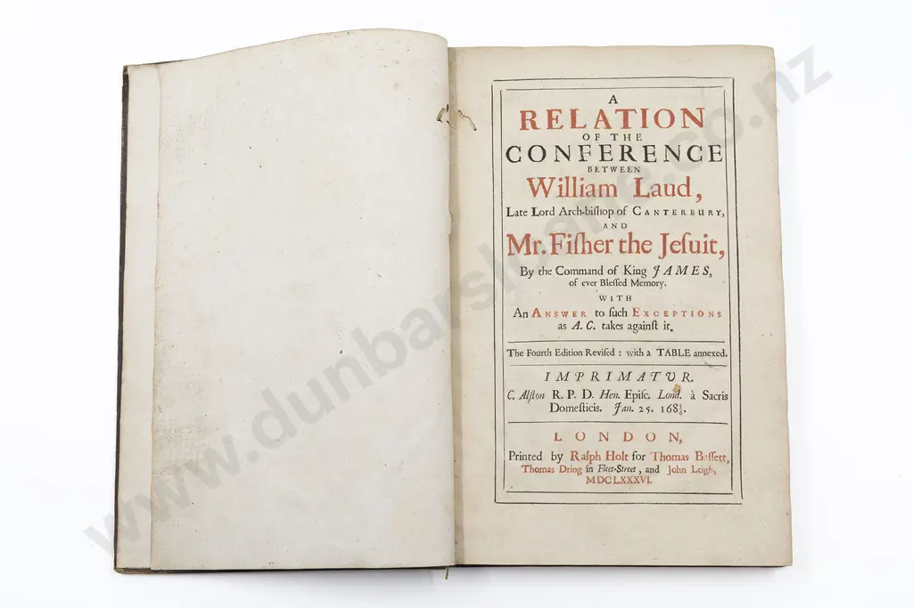 Laud William - A Relation of the Conference Between William Laud Image 1++