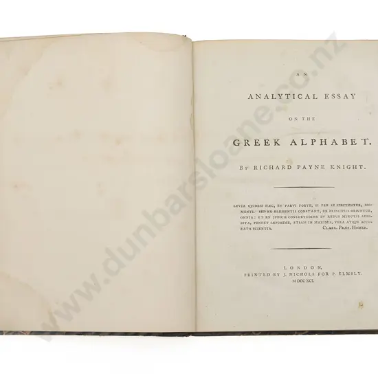 Knight Richard Payne - An Analytical Essay on the Greek Alphabet