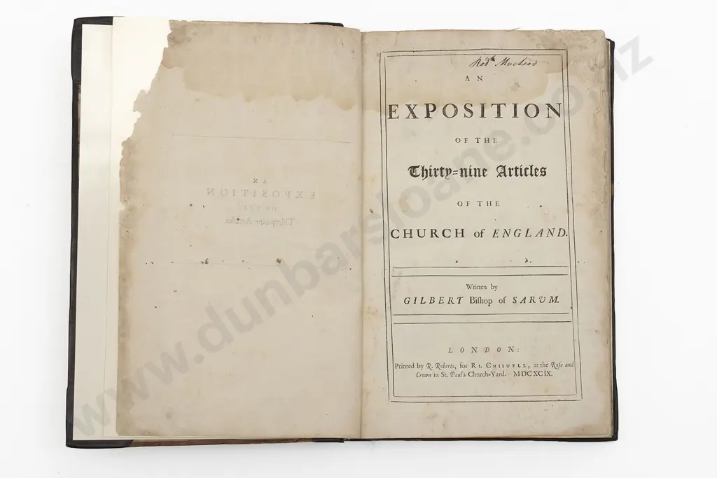 Gilbert Bishop of Sarum - An Exposition of the Thirty-nine Articles of the Church of England Image 1++