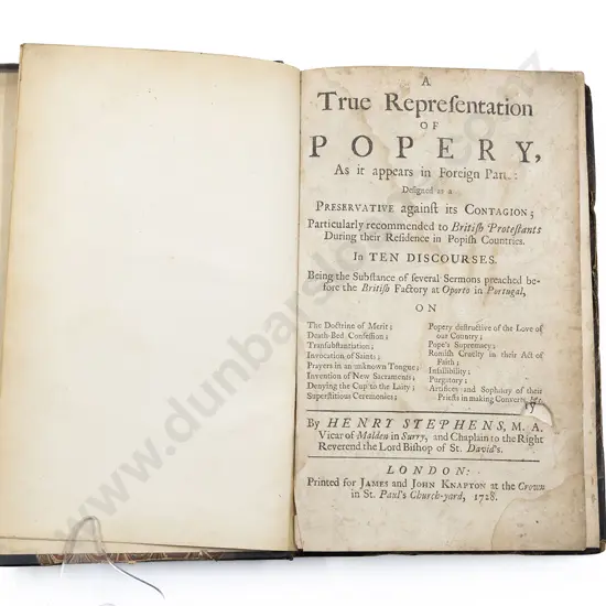 Stephens Henry - A True Representation Of Popery
