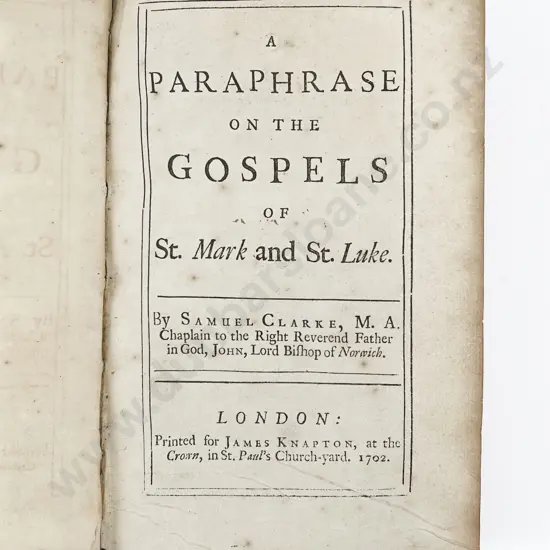 Clarke Samuel - A Paraphrase On The Gospels Of St Mark and St Luke