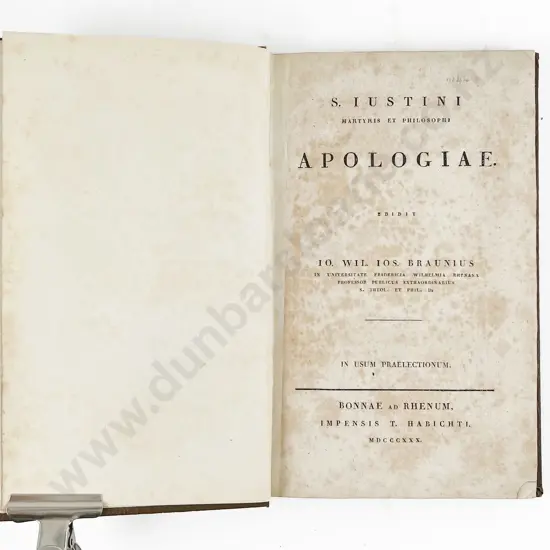 Braunias (Editor) S Iustini Martyris Et Philosophi Apologiae