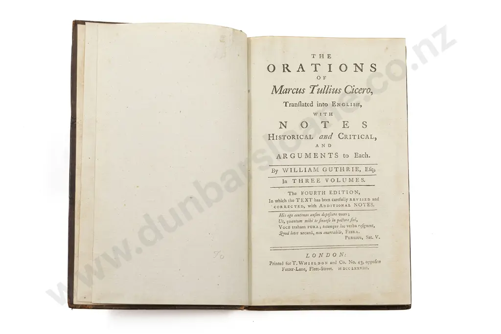 Guthrie William (Trans) The Orations of Marcus Tullius Cicero (3 Volumes) Image 1++