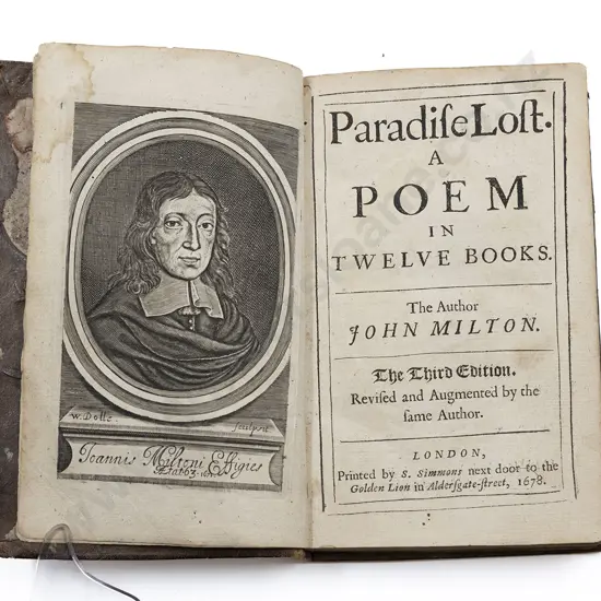 Milton John (1608-1674) Paradise Lost A Poem In Twelve Books