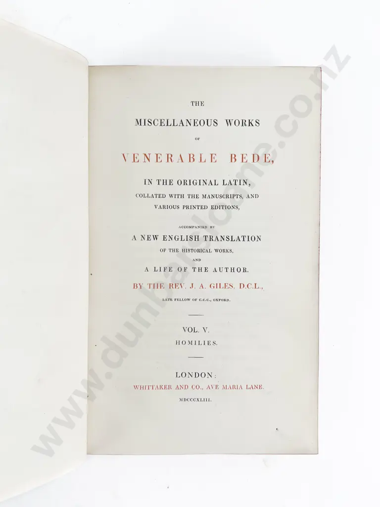 Giles J A - Venerabilis Bedae Image 1++