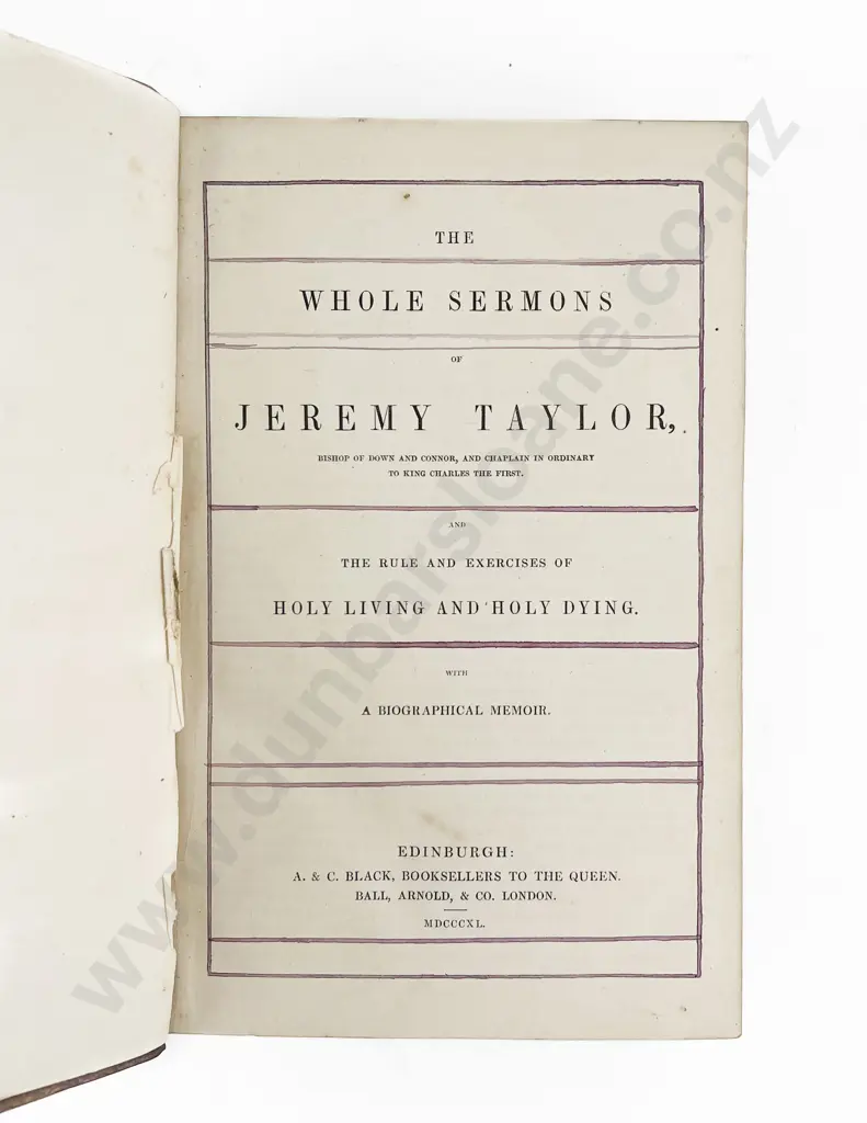 Taylor Jeremy - The Whole Sermons of Jeremy Taylor Image 1++