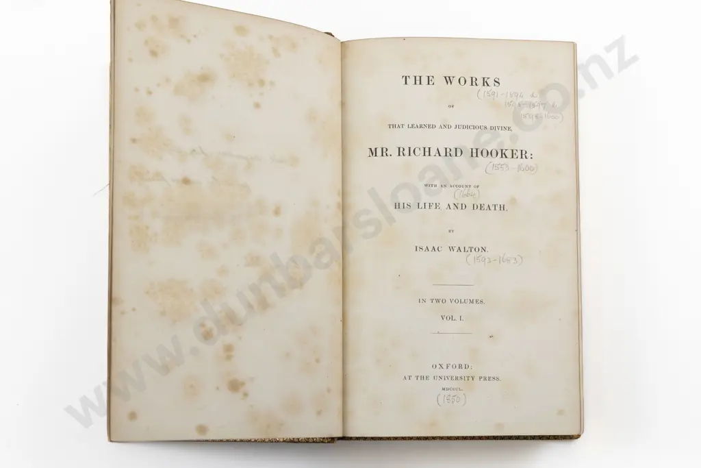 Walton Isaac - The Works of That Learned And Judicious Divine Mr Richard Hooker (2 Volumes) Image 1++