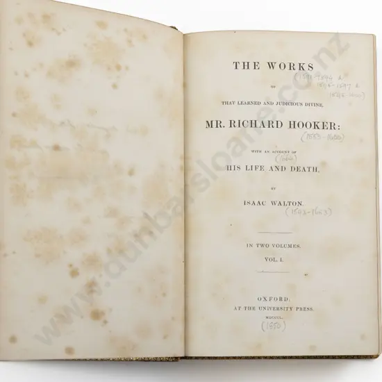 Walton Isaac - The Works of That Learned And Judicious Divine Mr Richard Hooker (2 Volumes)