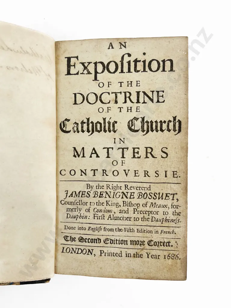 Bossuet James Benigne - An Exposition of the Doctrine of the Catholic church in Matters of Controversie Image 1++