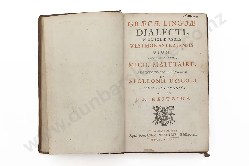 Mattaire Michael - Graecae Linguae Dialecti Image 1++