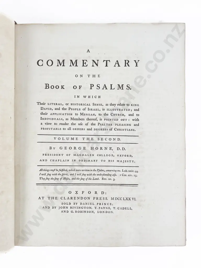 Horne George - A Commentary On The Book Of Psalms (2 Volumes) Image 1++