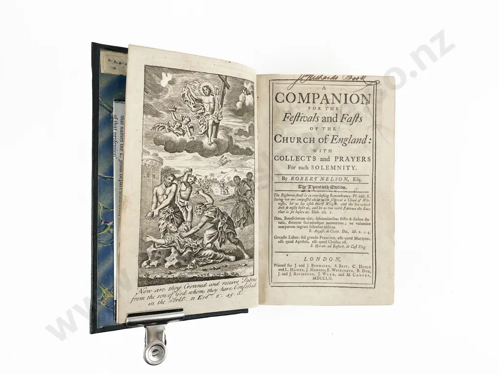Two 18th Century English & Latin Religious Volumes Image 1++