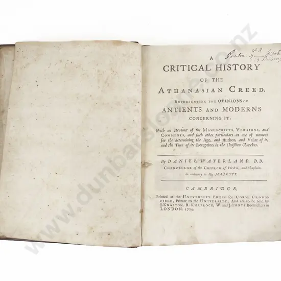 Waterland Daniel - A Critical History Of The Athanasian Creed