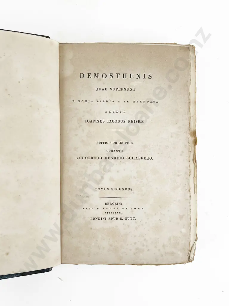 Reiske Johannes Jacobus (Editor) Demosthenes (2 volumes) Image 1++
