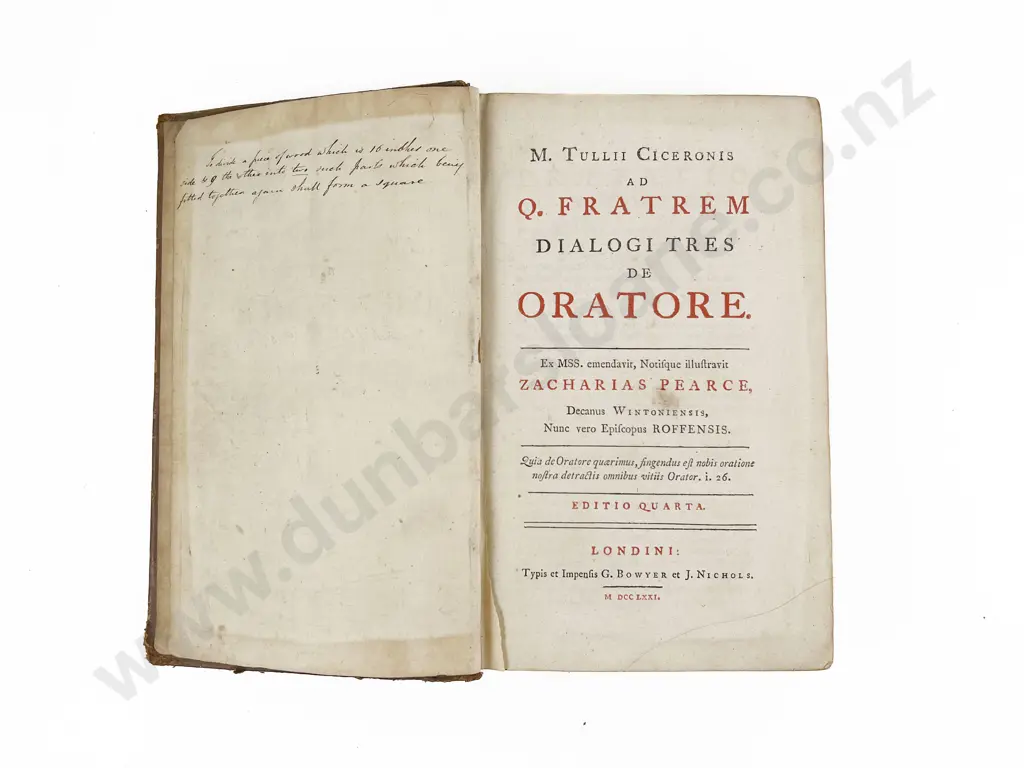 Pearce Zacharias - M Tullii Ciceronis Ad Q Fratrem Dialogi Tres De Oratore Image 1++