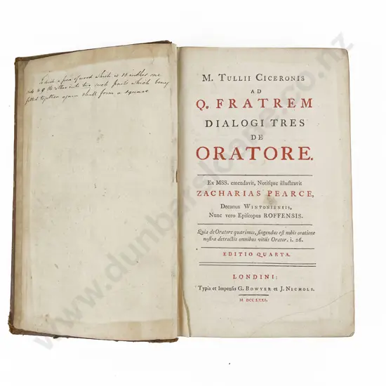 Pearce Zacharias - M Tullii Ciceronis Ad Q Fratrem Dialogi Tres De Oratore