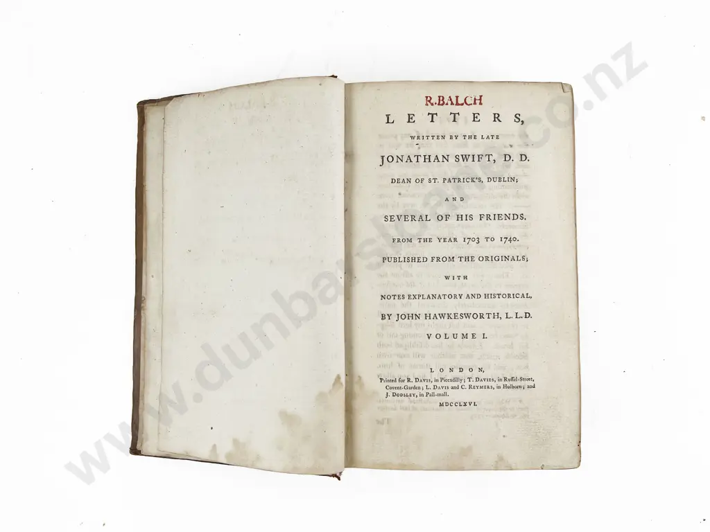 Swift Jonathan (Notes By John Hawkesworth) - Letters Written By The Late Jonathan Swift (3 Vols) Image 1++