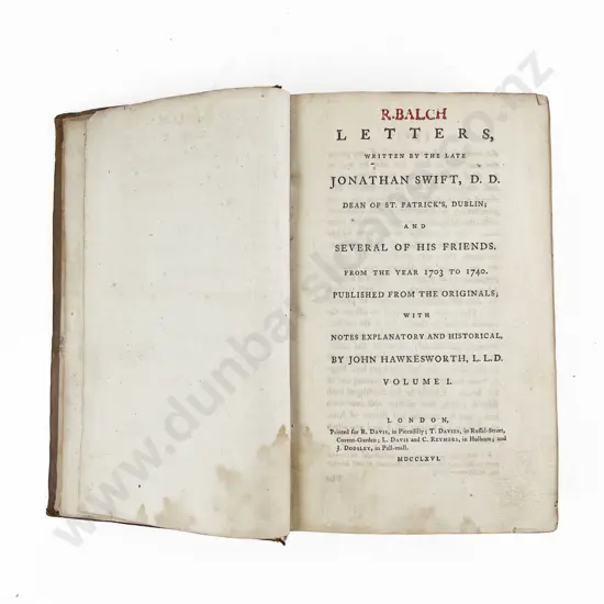 Swift Jonathan (Notes By John Hawkesworth) - Letters Written By The Late Jonathan Swift (3 Vols)