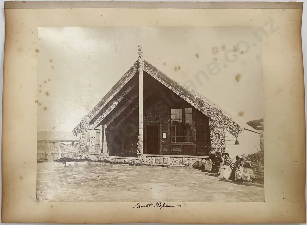 Late 19th Century Albumen Photograph Of Tamatekapua Meeting House Ohinemutu Image 1++