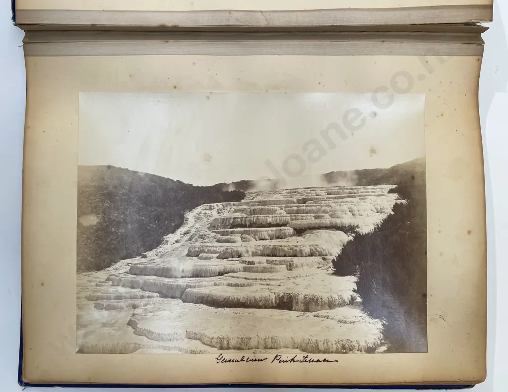 Circa 1880s Album Of Photographs Of The Pink & White Terraces & Crows Nest Image 1++