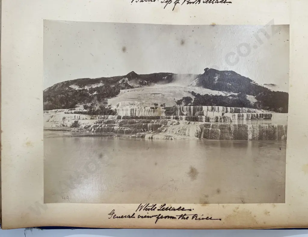 Circa 1880s Album Of Photographs Of The Pink & White Terraces & Crows Nest Image 1++