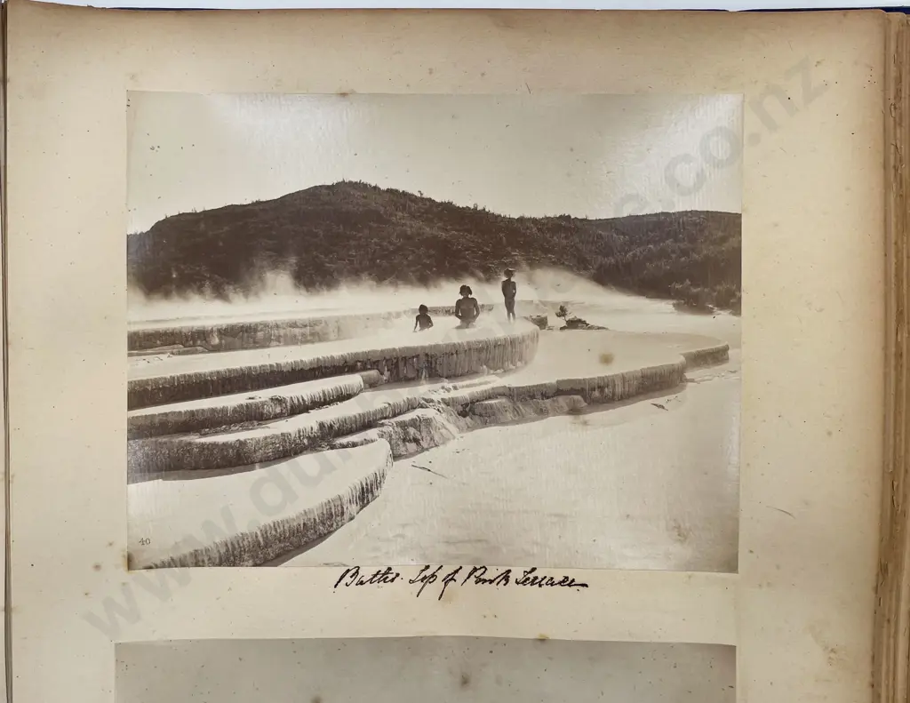 Circa 1880s Album Of Photographs Of The Pink & White Terraces & Crows Nest Image 1++