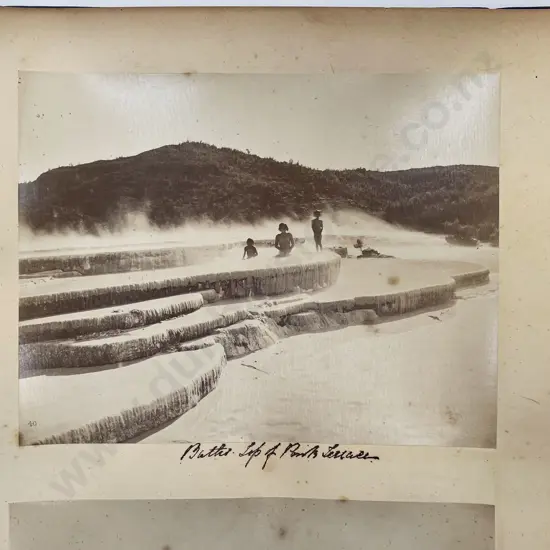 Circa 1880s Album Of Photographs Of The Pink & White Terraces & Crows Nest