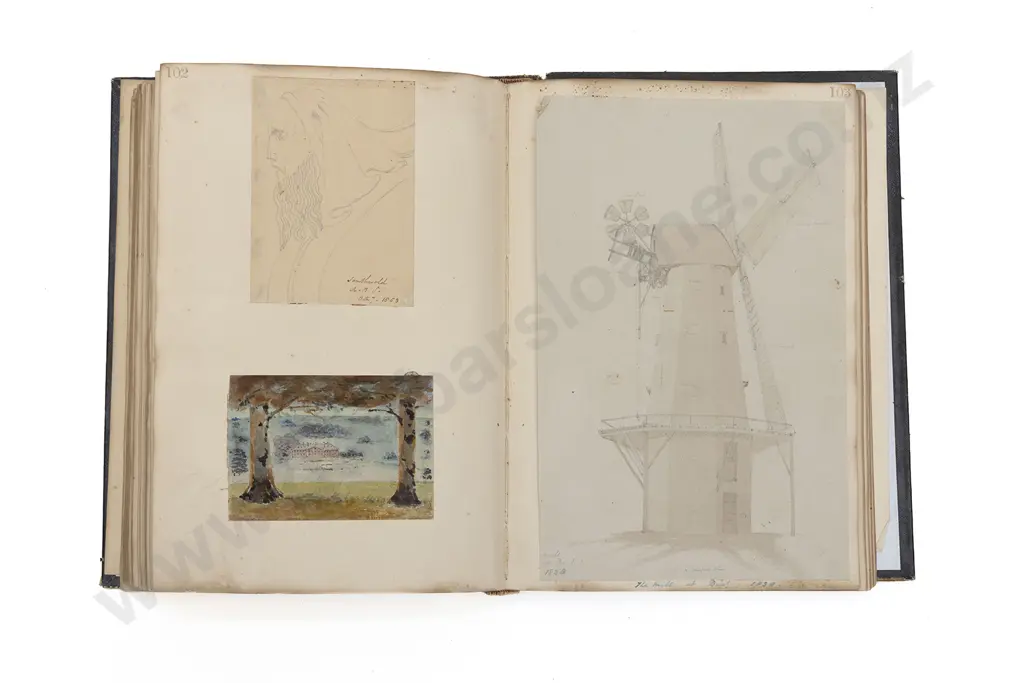 Richard Suter - Interesting Album Of Watercolours & Drawings Etc c1820 Image 1++