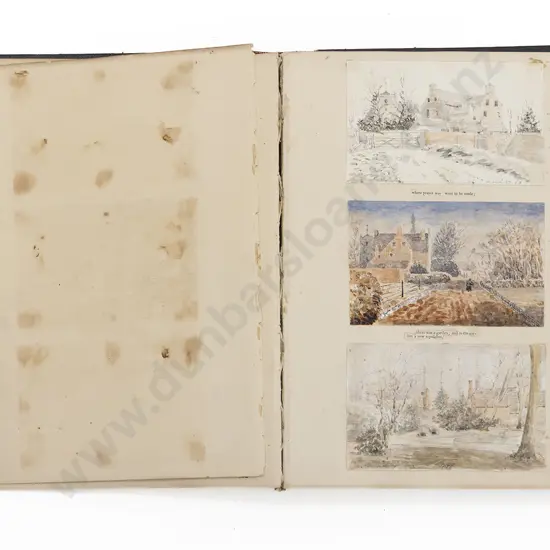 Richard Suter - Interesting Album Of Watercolours & Drawings Etc c1820
