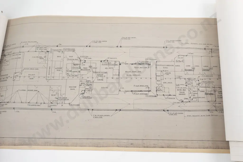 Set Of 8 Scupper & Discharge Profile Plans Of H.M.Y "Brittannia" Image 1++