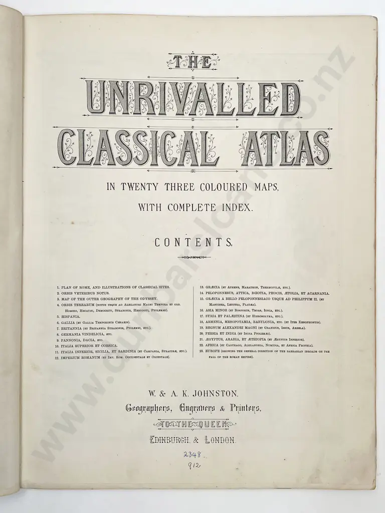Johnston W & A K - The Unrivalled Classical Atlas Image 1++