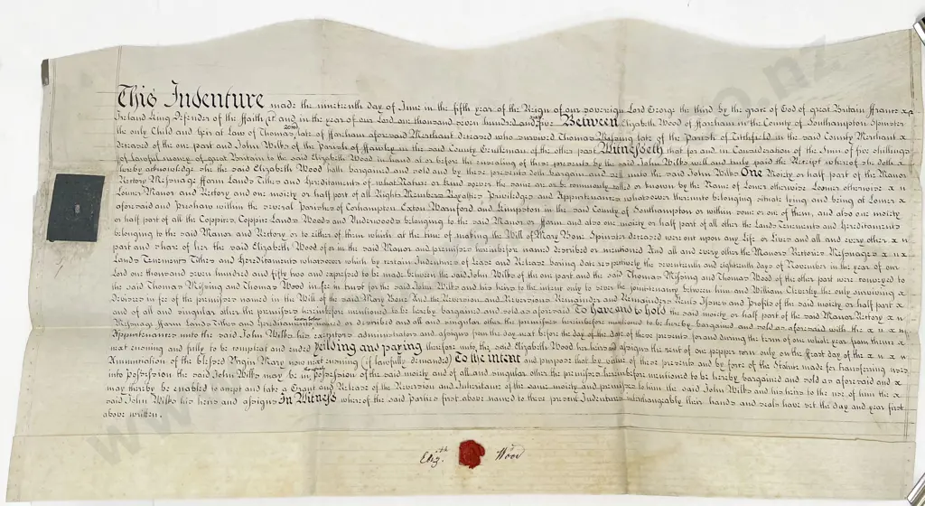 Geo III 1765 English Land indenture Image 1++