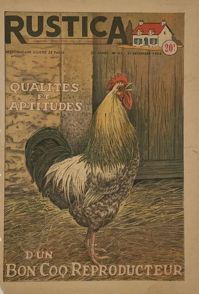 Two 1950s French Mounted Rustica Journal Covers Image 1++
