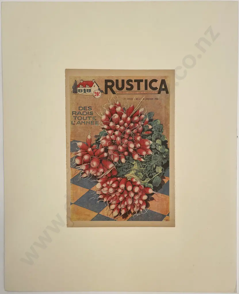 Three 1950s Mounted French Rustica Journal Covers Image 1++