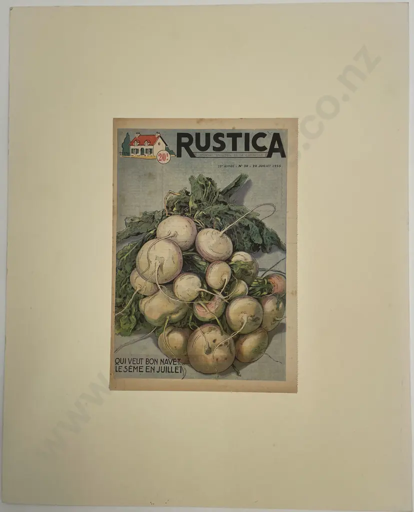 Three 1950s Mounted French Rustica Journal Covers Image 1++