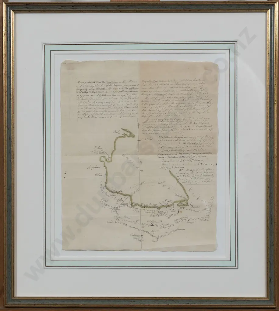 Interesting & Rare 19th Century Cartographical Maritime Sketch Of The Caspian Sea Area Image 1++
