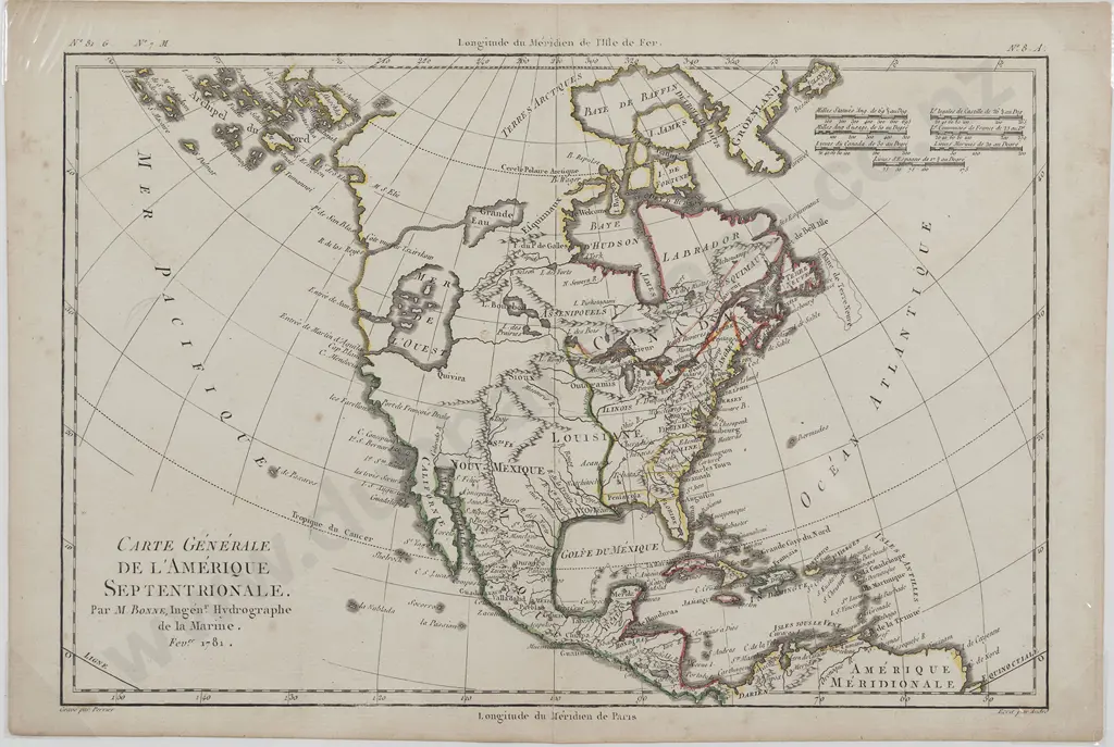 M Bonne - Carte Generale De L'Amerique Septentrionale 1782 Image 1++