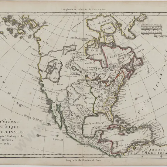 M Bonne - Carte Generale De L'Amerique Septentrionale 1782