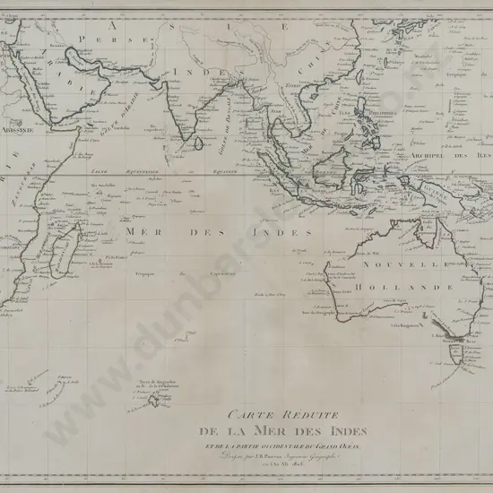 Jean Baptiste Poirson, Carte Reduite De La Mer Des Indes, 1803