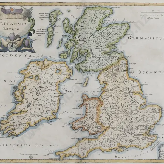 Late C17th Map "Britannia Romana" By Robert Morden