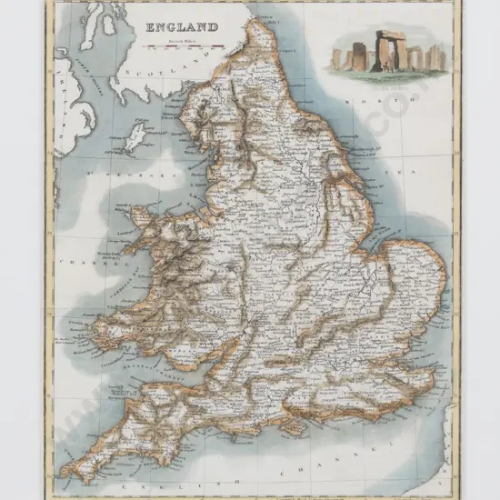 19th Century Map Of England