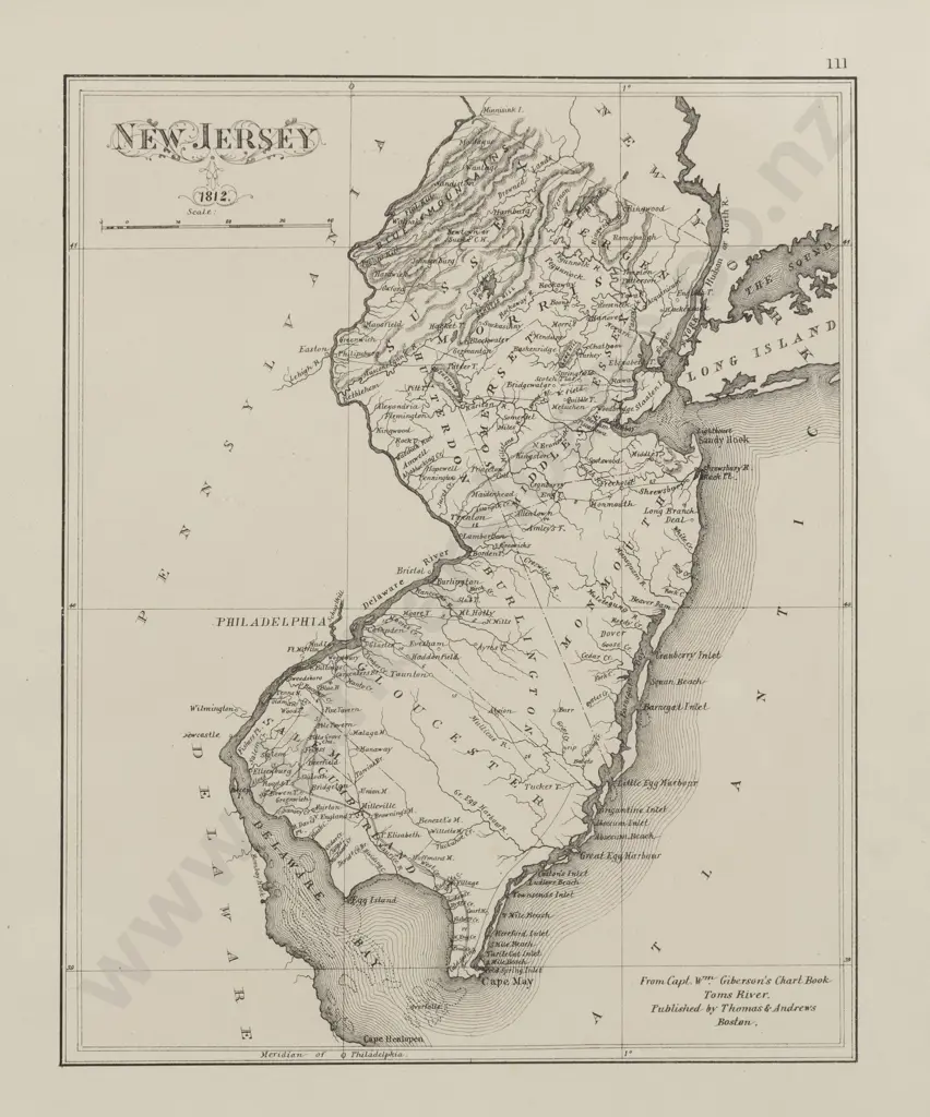 Giberson's 1812 Map Of New Jersey Image 1++