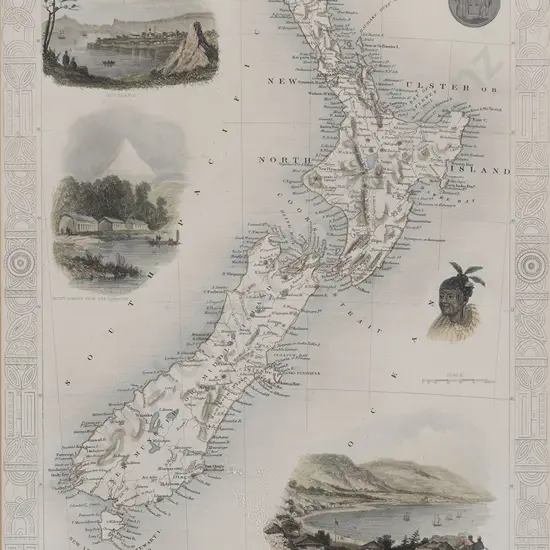 Circa 1851 Map Of New Zealand By J Rapkin