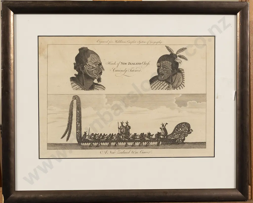 18th Century Framed NZ/Maori Engraving Image 1++