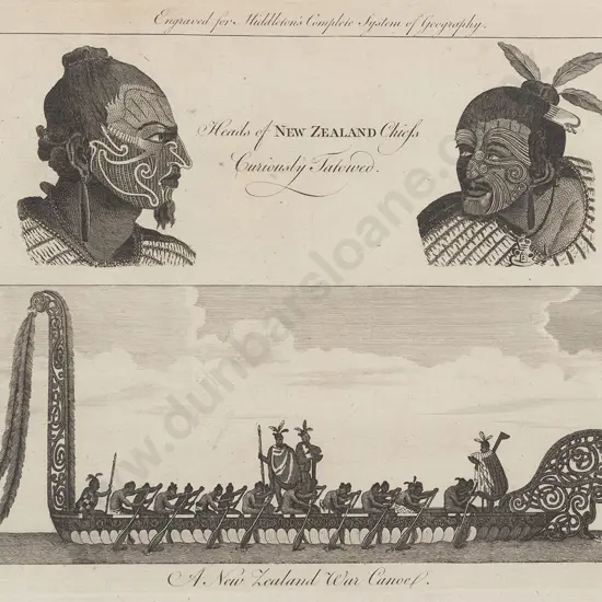 18th Century Framed NZ/Maori Engraving
