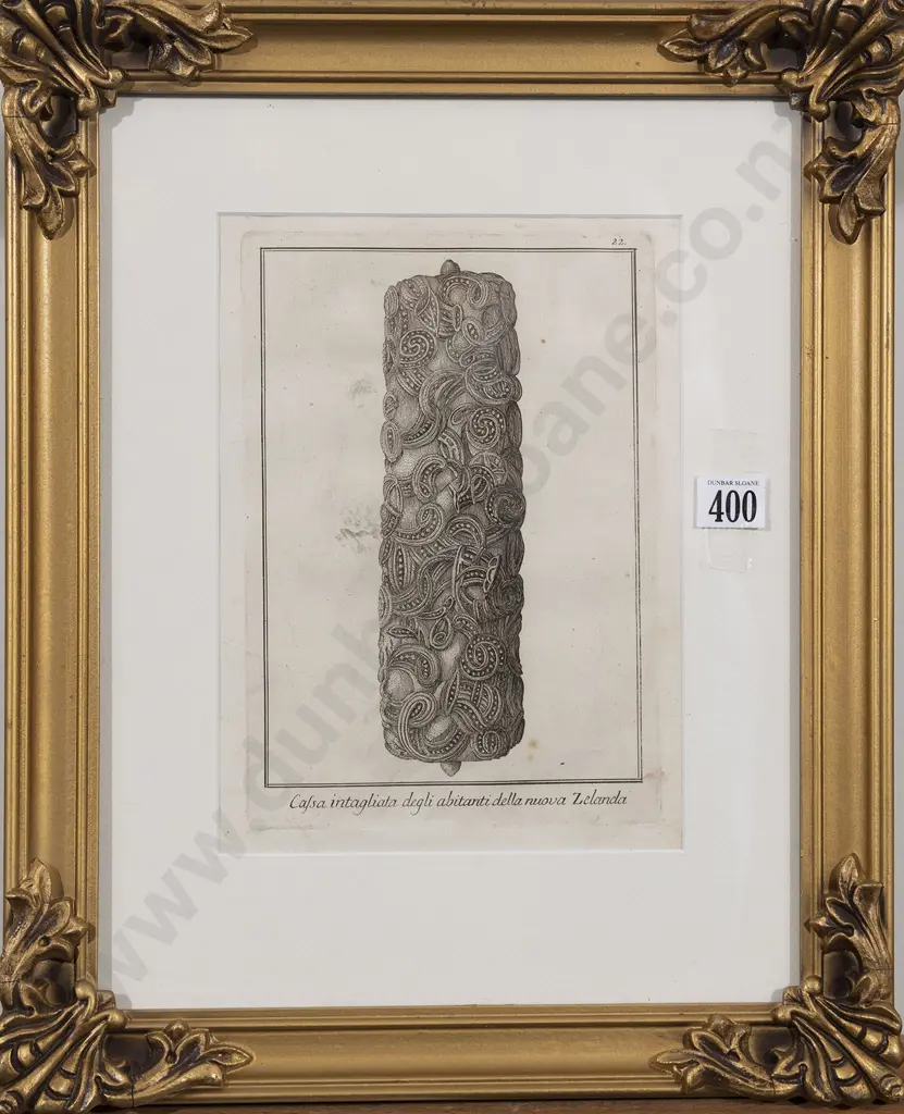 18th Century Bookplate Engraving Of A Wakahuia (Treasure Box) Image 1++