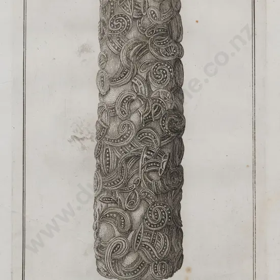18th Century Bookplate Engraving Of A Wakahuia (Treasure Box)