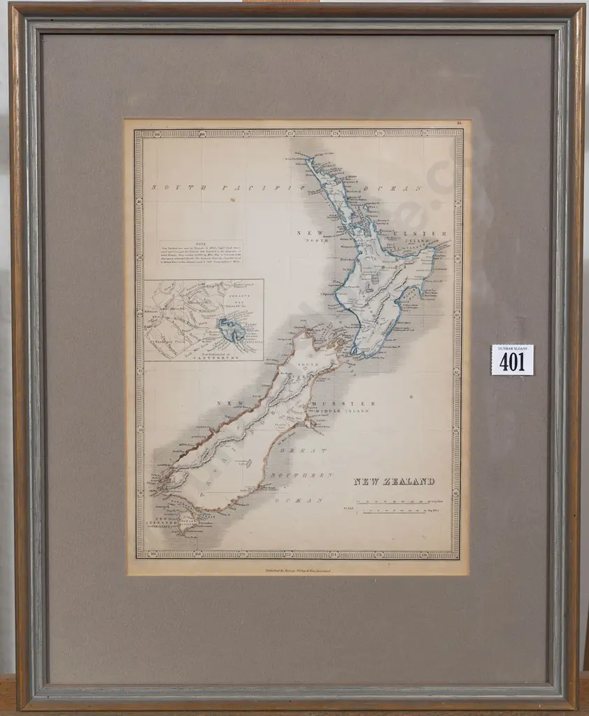 Circa 1851 Map Of New Zealand Image 1++