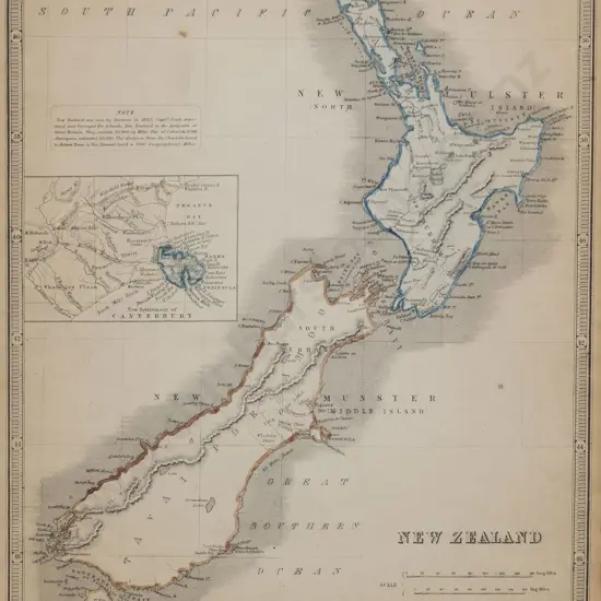 Circa 1851 Map Of New Zealand