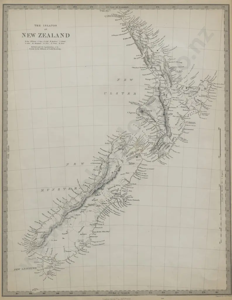 1853 Map Of The Islands of New Zealand Image 1++
